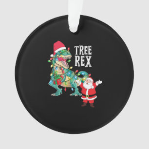 Kerstdinosaurusboom Rex Santa Mannen Boys Xmas Li Ornament