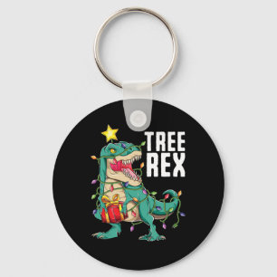 Kerstdinosaurusboom Rex Trex Pajamas Mannen Sleutelhanger