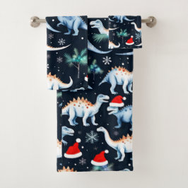 kerstdinosaurussen bad handdoek