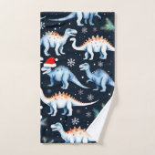 kerstdinosaurussen bad handdoek (Handdoek)