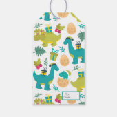 kerstdinosaurussen cadeaulabel (Achterkant)