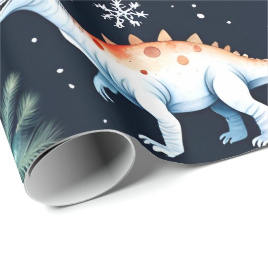 kerstdinosaurussen cadeaupapier (Rol Hoek)