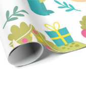 kerstdinosaurussen cadeaupapier (Rol Hoek)