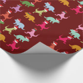 kerstdinosaurussen cadeaupapier (Hoek)