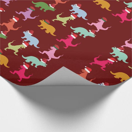 kerstdinosaurussen cadeaupapier (Hoek)