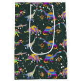 Kerstdinosaurussen gepersonaliseerd medium cadeauzakje (Achterkant)
