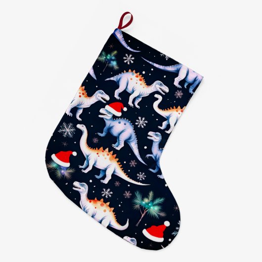 kerstdinosaurussen grote kerstsok (Voorkant (Hangend))