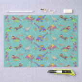 Kerstdinosaurussen in Santa Hats Tissuepapier (Craft)