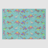 Kerstdinosaurussen in Santa Hats Tissuepapier (Voorkant)