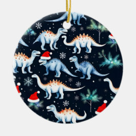 kerstdinosaurussen keramisch ornament