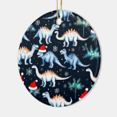 kerstdinosaurussen keramisch ornament (Links)