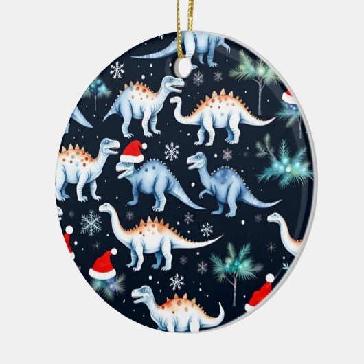 kerstdinosaurussen keramisch ornament (Links)