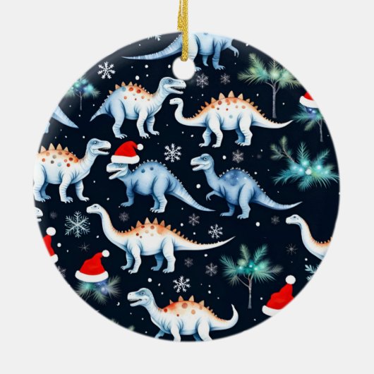 kerstdinosaurussen keramisch ornament (Achterkant)