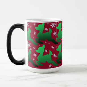 Kerstdinwikkelde Groene Sneeuwvlokmok Magische Mok
