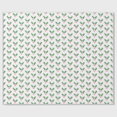 Kerstdistel en -bessen patroon inpakpapier (Vlak)