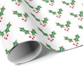 Kerstdistel en -bessen patroon inpakpapier (Rol Hoek)