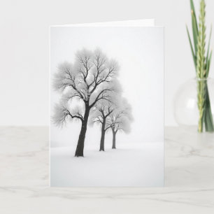 Kerstdkaart met Berijpte Boom Kaart