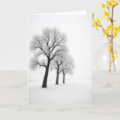 Kerstdkaart met Berijpte Boom Kaart (Gele Bloem)