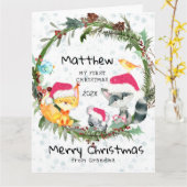 Kerstdkaart voor Bosbaby van oma Kaart (Gele Bloem)