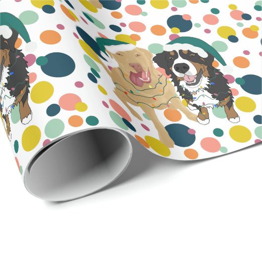 Kerstdley en Bernese polka Cadeaupapier (Rol Hoek)