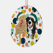 Kerstdley en Bernese polka Keramisch Ornament (Rechts)