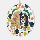 Kerstdley en Bernese polka Keramisch Ornament (Links)