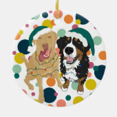 Kerstdley en Bernese polka Keramisch Ornament (Achterkant)