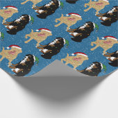 Kerstdley Labrador en Bernese Mountain Dog Cadeaupapier (Hoek)