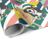 Kerstdley Labrador en Bernese Mountain Dog Cadeaupapier (Rol Hoek)
