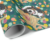 Kerstdley Labrador en Bernese Mountain Dog Cadeaupapier (Rol Hoek)