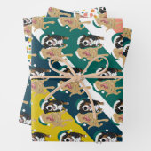 Kerstdley Labrador en Bernese Mountain Dog Inpakpapier Vel (In situ)