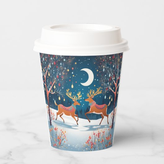 Kerstdnacht Papieren Bekers (Voorkant)