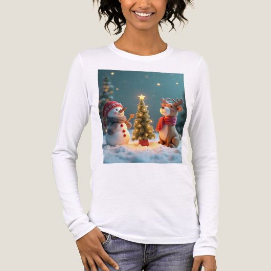 Kerstdnacht Tri-Blend shirt (Voorkant volledig)