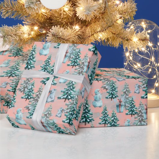 Kerstdobben en Sneeuwmannen Inpakpapier (Feestdagen)