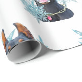 Kerstdoberman Pincher Snowflakes Cadeaupapier (Rol Hoek)