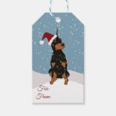 Kerstdoberman Pinscher Cadeaulabel (Voorkant)