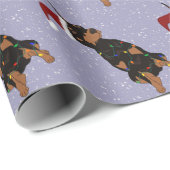 Kerstdoberman Pinscher Cadeaupapier (Rol Hoek)