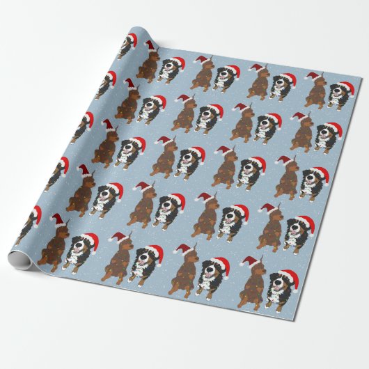 Kerstdoberman Pinscher Cadeaupapier (Uitgerold)