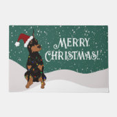Kerstdoberman Pinscher Deurmat (Voorkant)