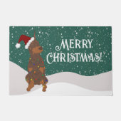 Kerstdoberman Pinscher Deurmat (Voorkant)