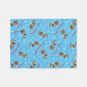 Kerstdoberman Pinscher Fleece Deken (Voorkant (Horizontaal))