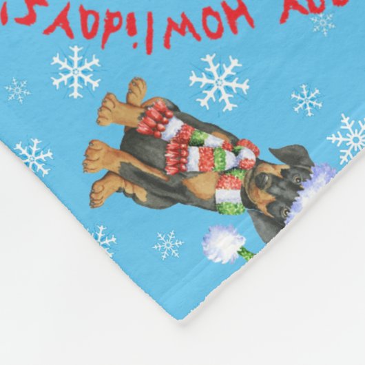 Kerstdoberman Pinscher Fleece Deken (Hoek)