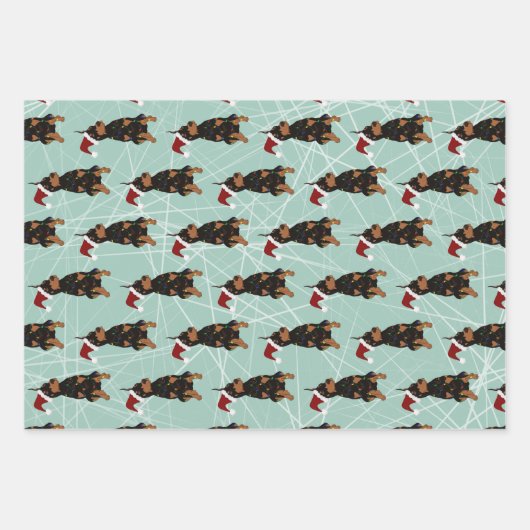 Kerstdoberman Pinscher Inpakpapier Vel (Voorkant 3)