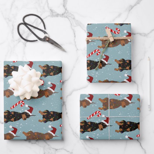 Kerstdoberman Pinscher Inpakpapier Vel (Voorkant)
