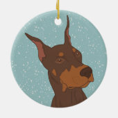 Kerstdoberman Pinscher Keramisch Ornament (Achterkant)