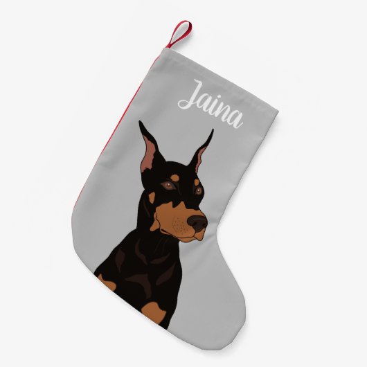 Kerstdoberman Pinscher Kleine Kerstsok (Voorkant (Hangend))