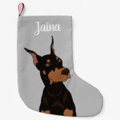 Kerstdoberman Pinscher Kleine Kerstsok (Voorkant)