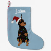 Kerstdoberman Pinscher Kleine Kerstsok (Voorkant)