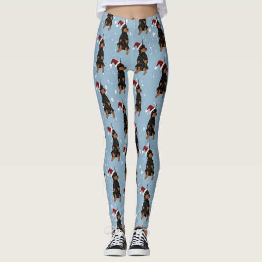 Kerstdoberman Pinscher Leggings (Voorkant)