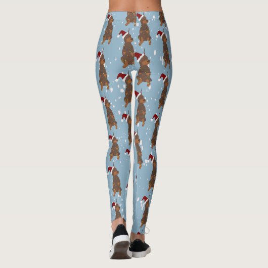 Kerstdoberman Pinscher Leggings (Achterkant)